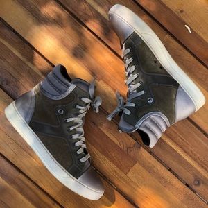 Lanvin Hightop sneakers sliver/olive suede